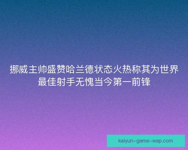 挪威主帅盛赞哈兰德状态火热称其为世界最佳射手无愧当今第一前锋